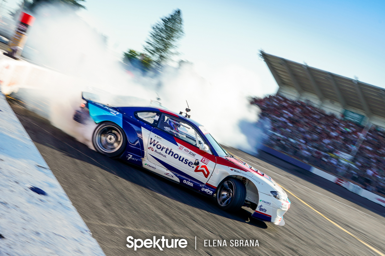 Earchphoto - James Deane in the final at Formula Drift Seattle.