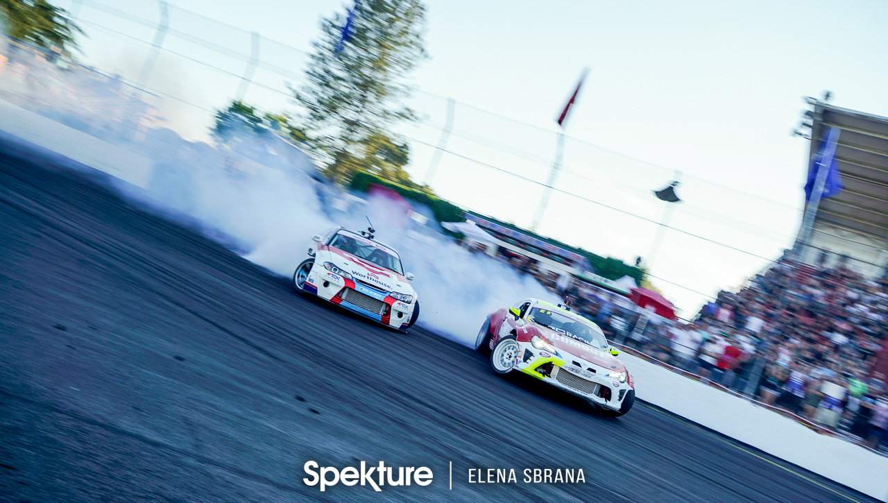 Earchphoto - James Deane vs Ryan Tuerck in the final at Formula Drift Seattle.