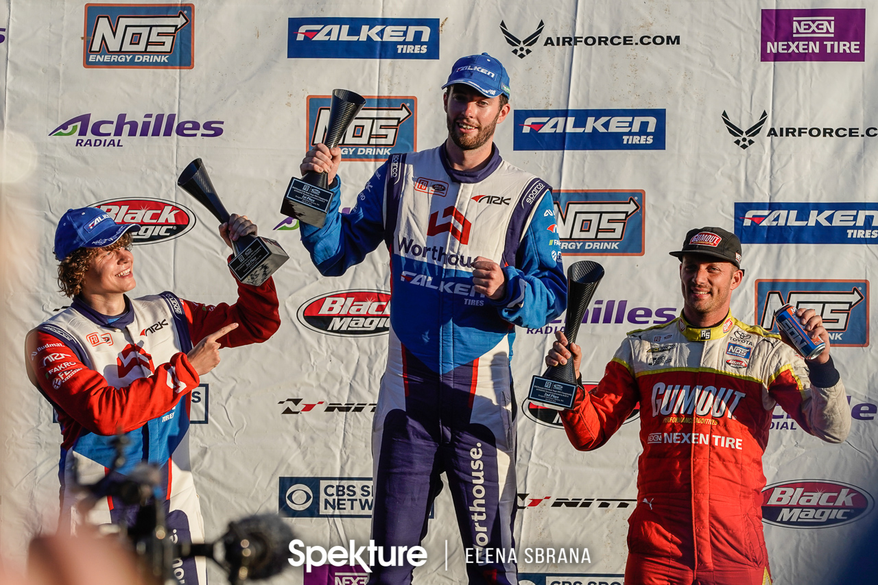 Earchphoto - Podium ceremony at Formula Drift Seattle.