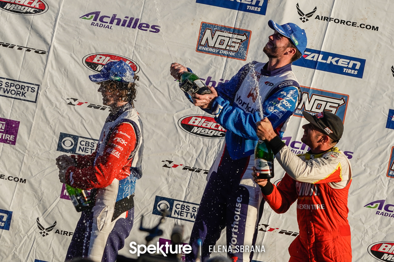 Earchphoto - Podium ceremony at Formula Drift Seattle.