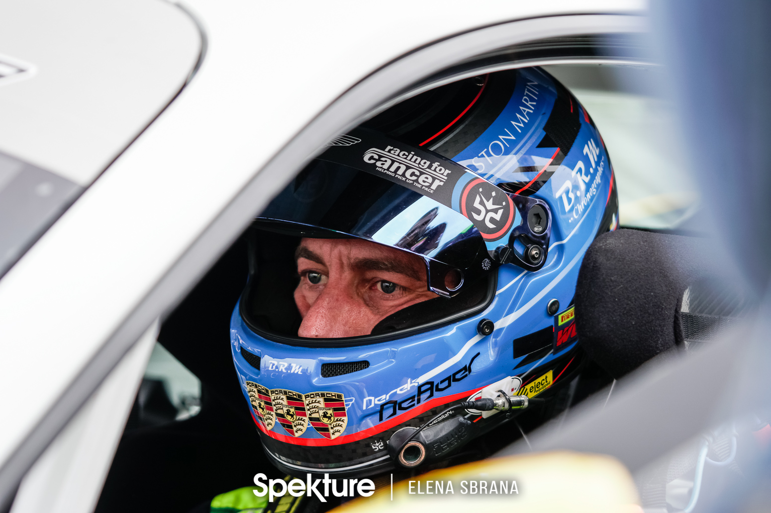 Earchphoto - Derek in the Porsche on pre-grid at COTA.