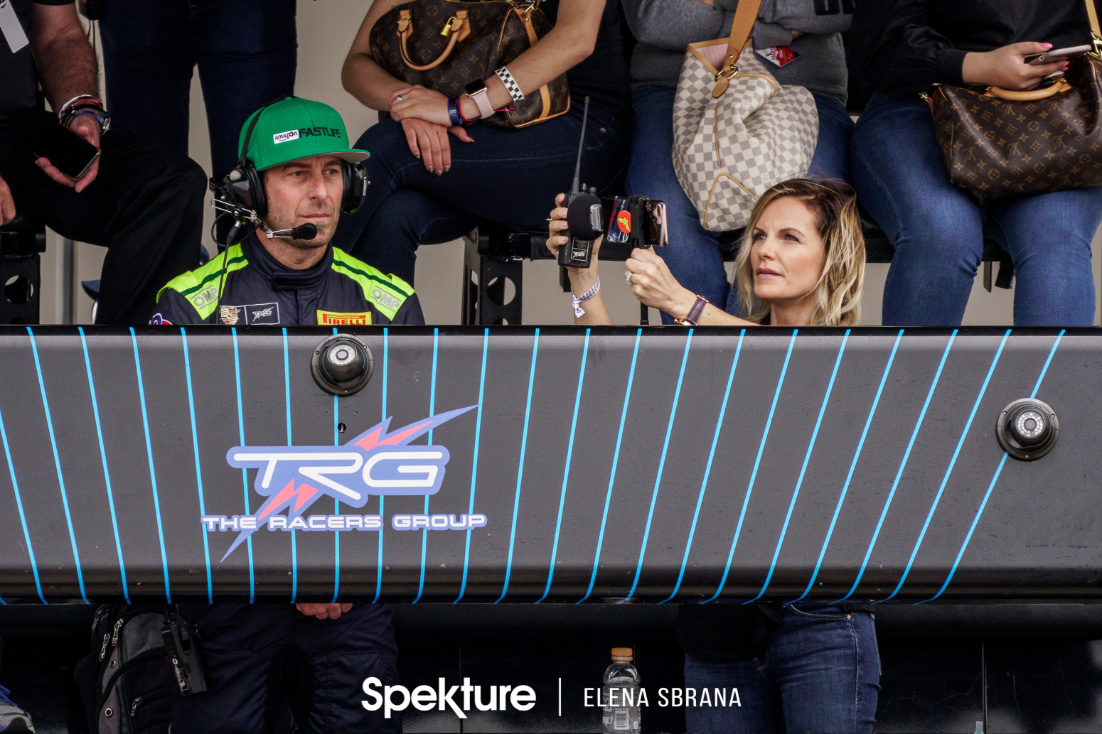 Earchphoto - Derek and Brooke in pit lane during a race.