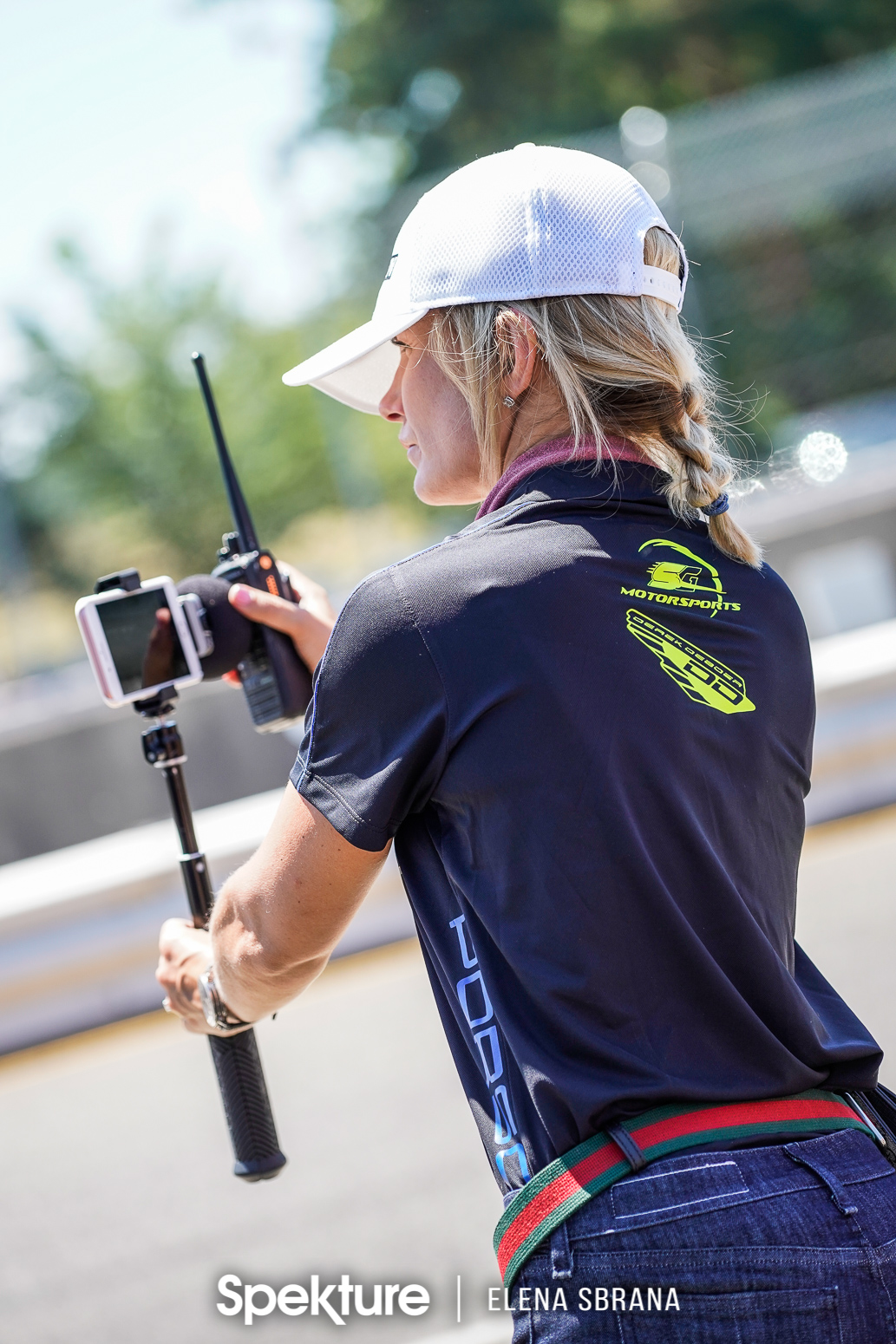 Earchphoto - Brooke filming driver change at PIR. 