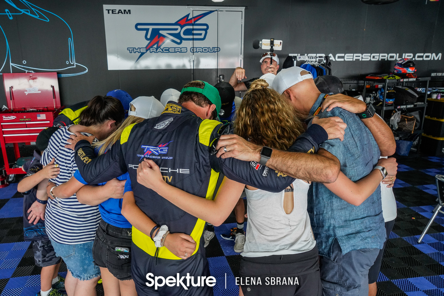 Earchphoto - TRG Team huddle before a race. 