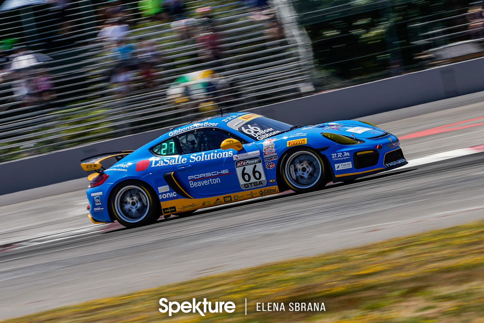 Earchphoto - The TRG Porsche No.66 during a race at PIR. 