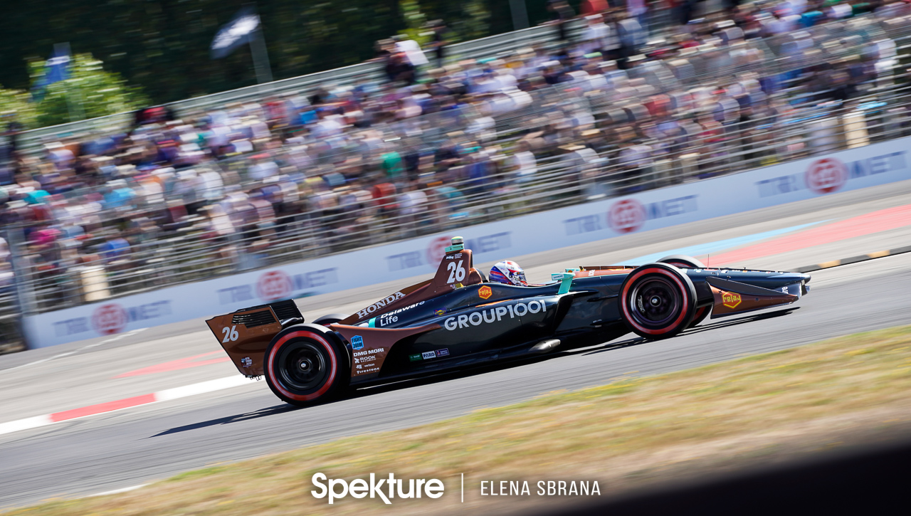 Earchphoto - Zach Veach in qualifying at the Grand Prix of Portland. Verizon Indycar Series. 