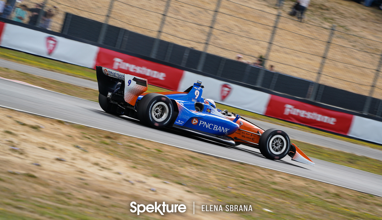 Earchphoto - Championship point leader Scott Dixon at the Grand Prix of Portland. Verizon Indycar Series. 