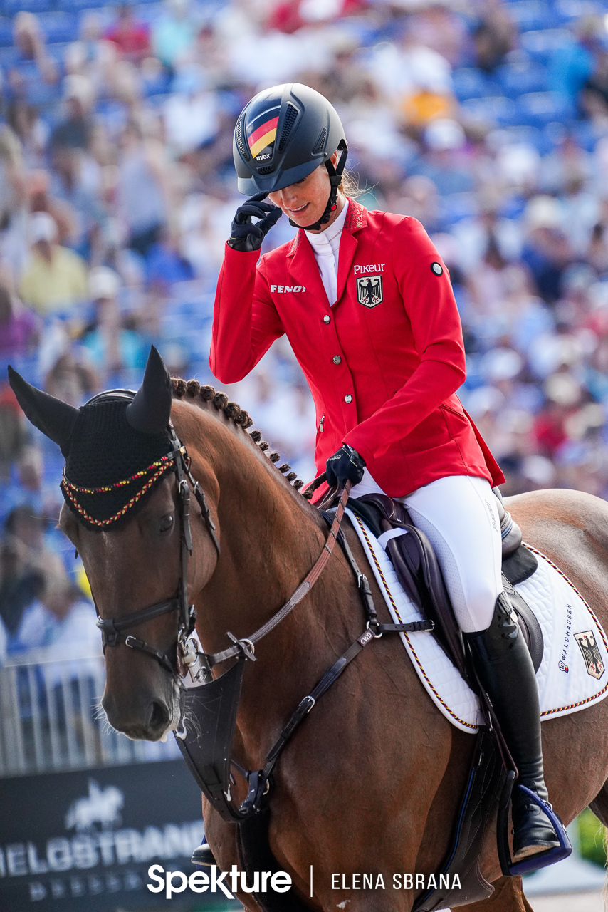 Earchphoto - Simone Blum enters the arena at the 2018 World Equestrian Games in Tryon NC