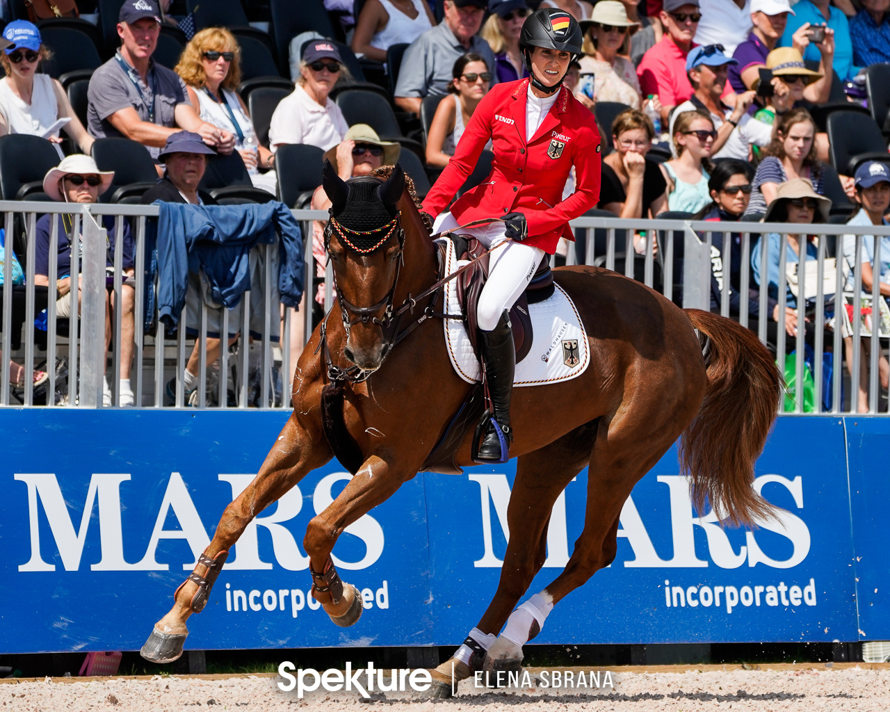 Earchphoto - Simone Blum enters the arena at the 2018 World Equestrian Games in Tryon NC