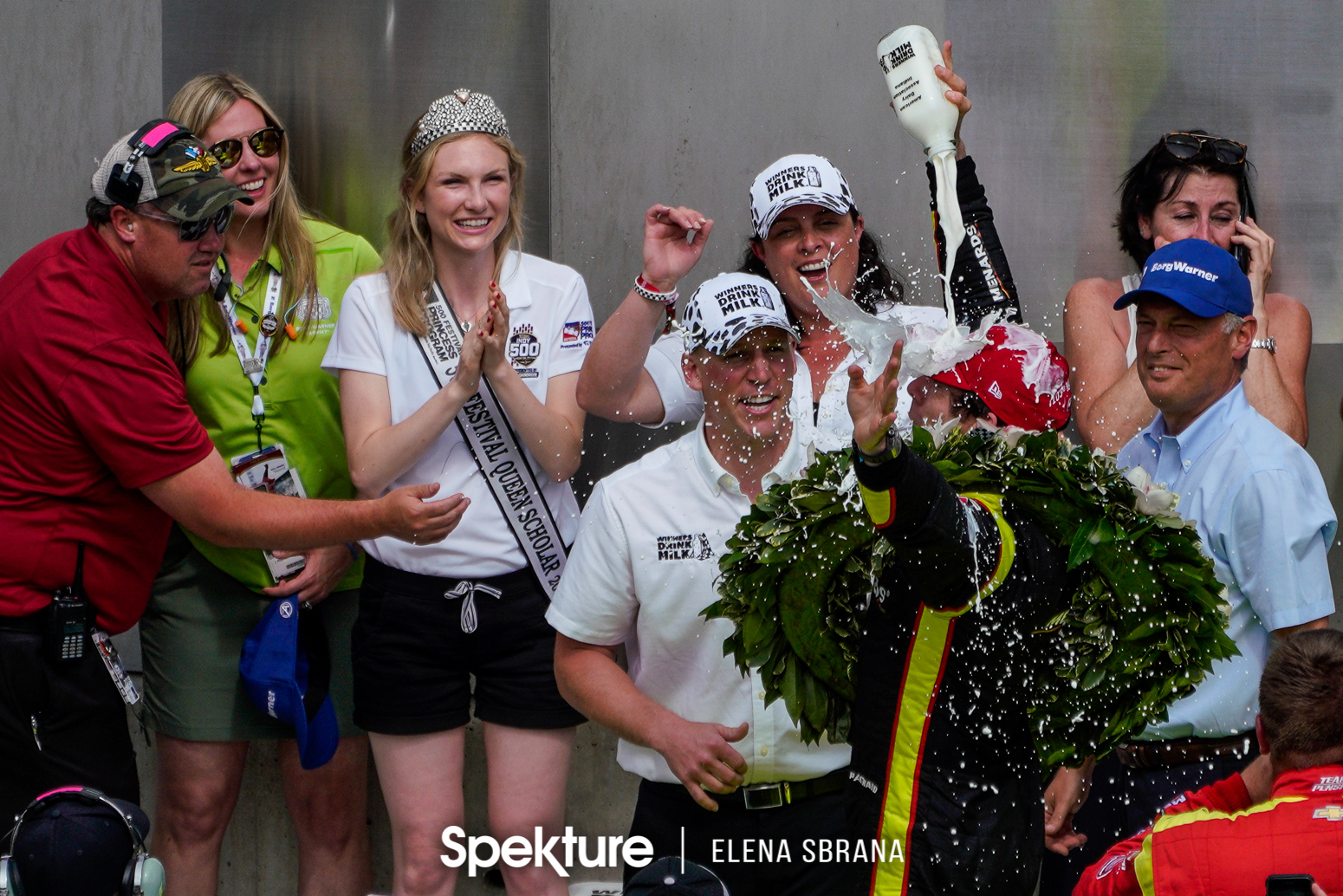 Earchphoto Sports - IMS traditions: Simon Pagenaud with the bottle of milk