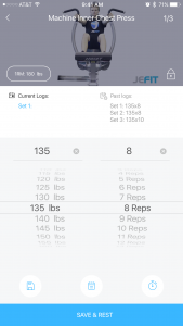 JEFIT - Workout example and sets